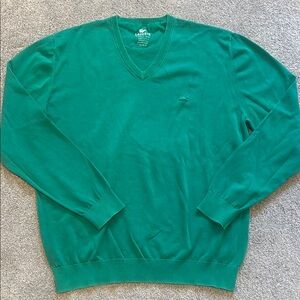 Lacoste Men's Green V-Neck Sweater